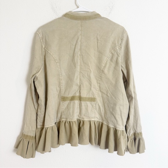 Sundance Beige Ruffle Hem button up Jacket - Picture 4 of 4